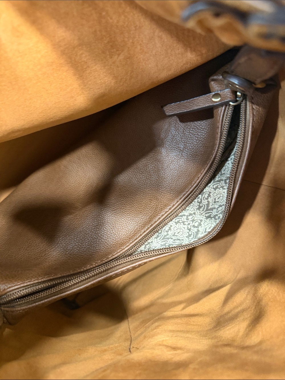Joy Susan Teal Shoulder Hobo with Brown Strap - Picture 4 of 9
